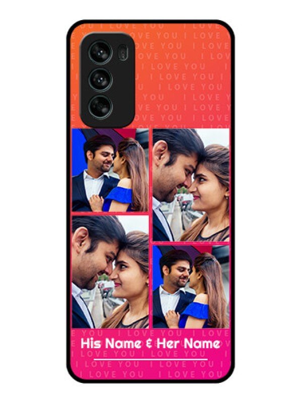 Custom Moto G62 Custom Metal Phone CaseI Love You Pink Design