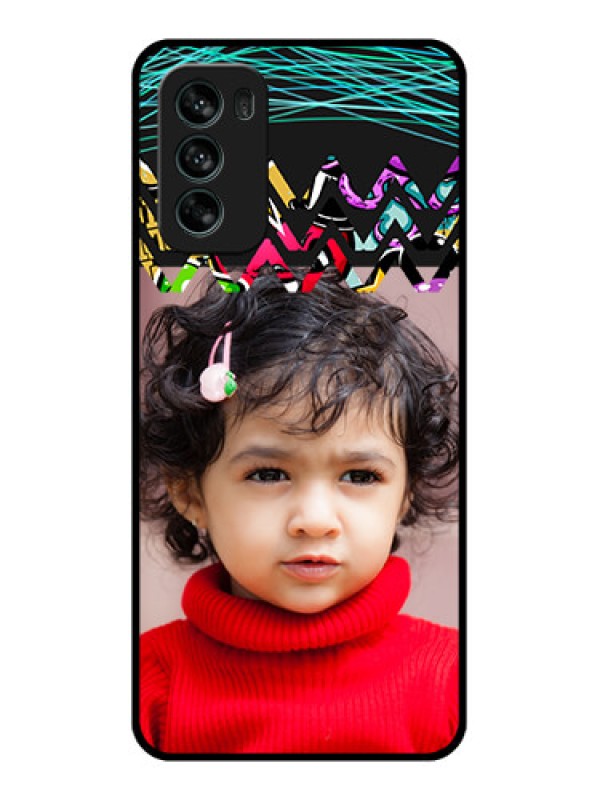 Custom Moto G62 Custom Metal Phone CaseNeon Abstract Design