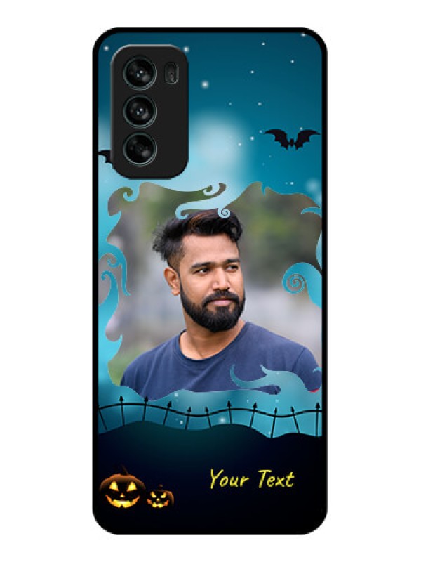 Custom Moto G62 Custom Metal Phone CaseHalloween Frame Design