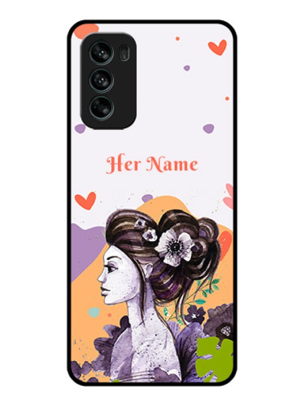 Custom Moto G62 Custom Metal Phone CaseWoman And Nature Design