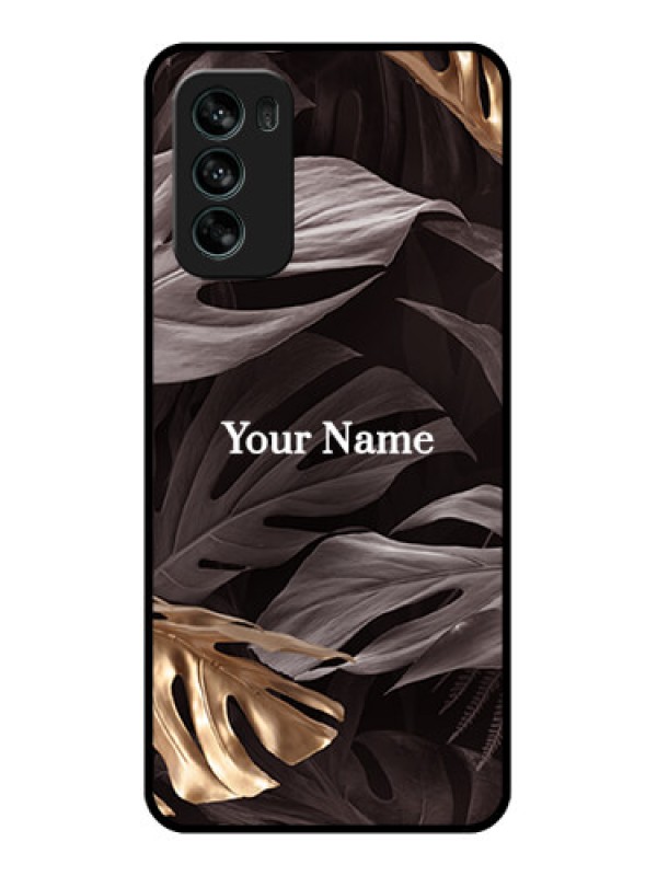 Custom Moto G62 Custom Metal Phone CaseWild Leaves Digital Paint Design