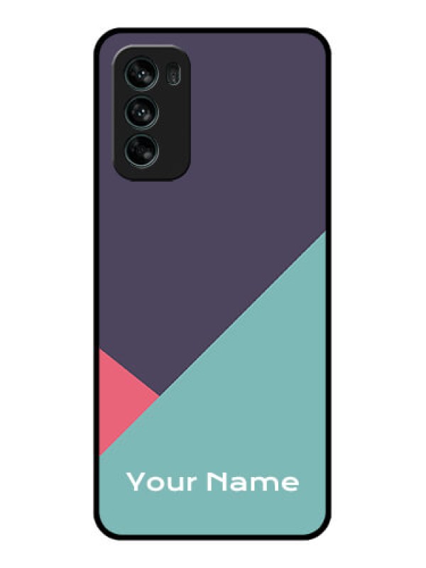 Custom Moto G62 Custom Metal Phone CaseTri Color Abstract Design