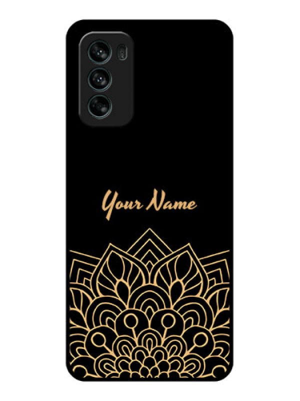 Custom Moto G62 Custom Metal Phone CaseGolden Mandala Design