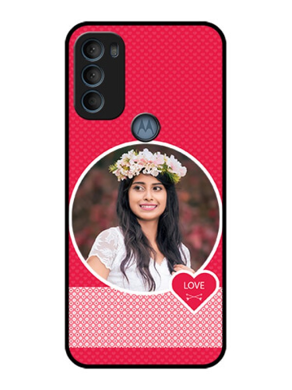 Custom Moto G71 5G Custom Metal Phone CasePink Color Pattern Design