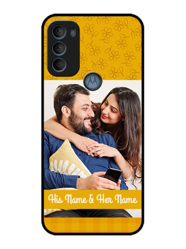 Custom Moto G71 5G Custom Metal Phone CaseYellow Floral Design