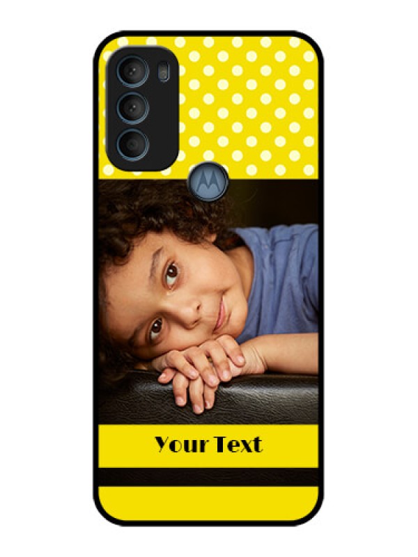 Custom Moto G71 5G Custom Metal Phone CaseBright Yellow Case Design
