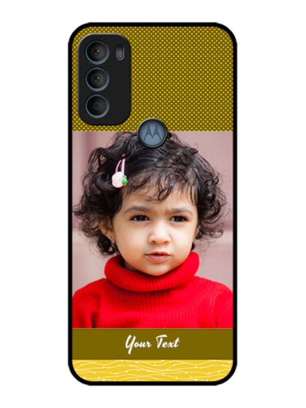 Custom Moto G71 5G Custom Metal Phone CaseSimple Green Color Design