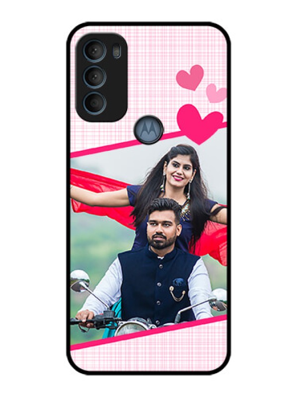 Custom Moto G71 5G Custom Metal Phone CaseLove Shape Heart Design