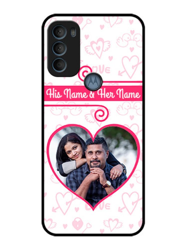 Custom Moto G71 5G Custom Metal Phone CaseHeart Shape Love Design