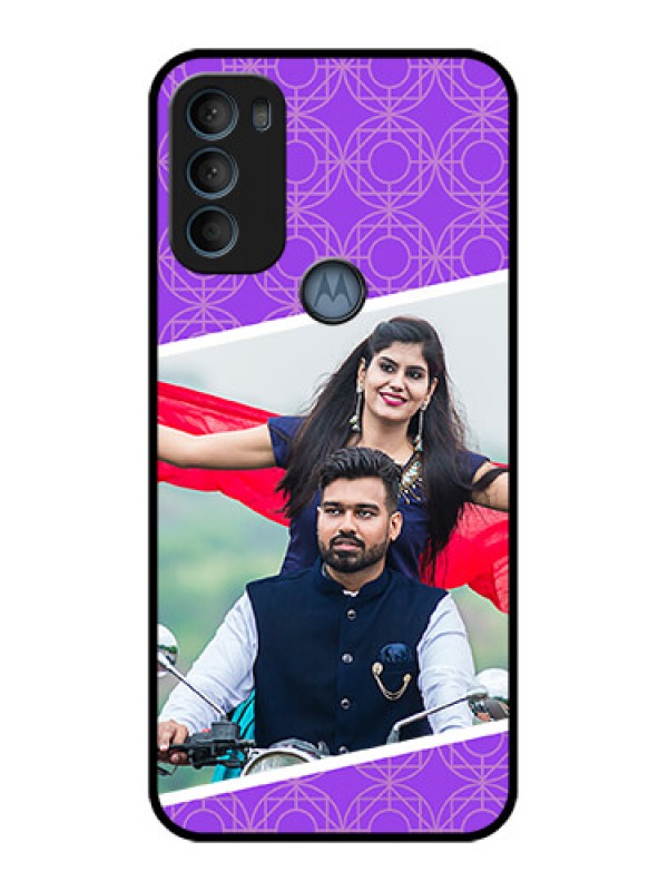 Custom Moto G71 5G Custom Metal Phone CaseViolet Color Pattern Design