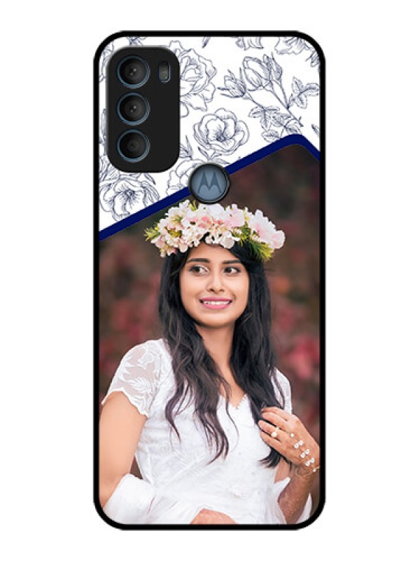 Custom Moto G71 5G Custom Metal Phone CaseClassy Floral Design