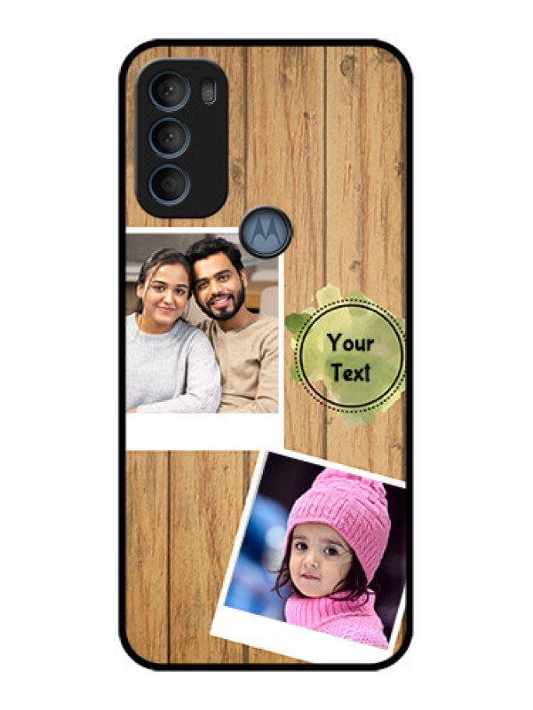Custom Moto G71 5G Custom Metal Phone CaseWooden Texture Design