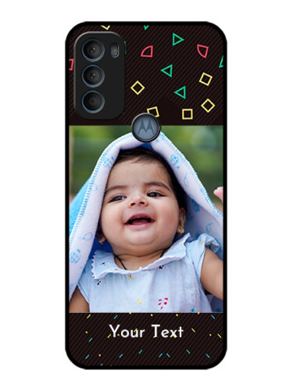 Custom Moto G71 5G Custom Metal Phone CaseWith Confetti Birthday Design