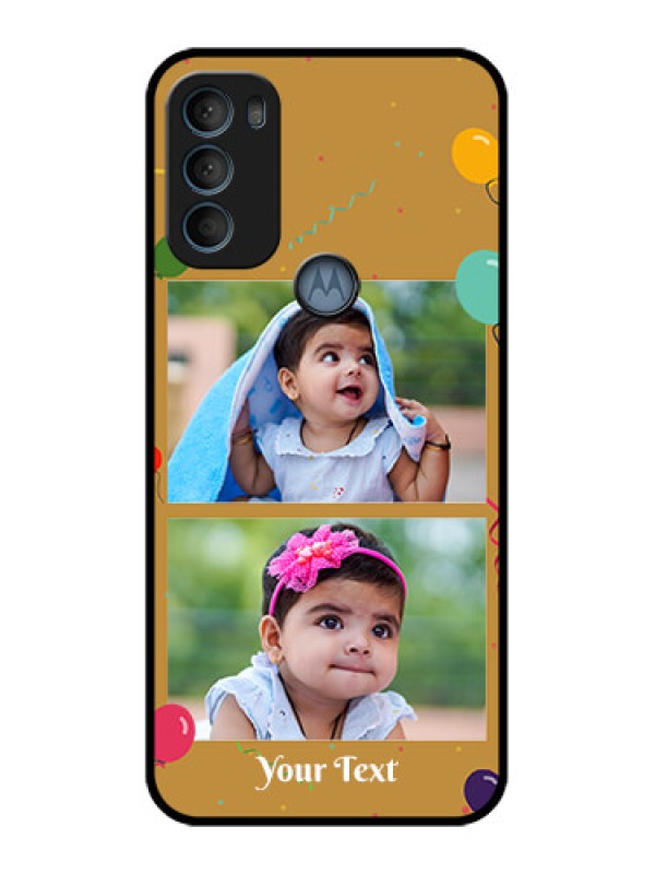 Custom Moto G71 5G Custom Metal Phone CaseImage Holder With Birthday Celebrations Design