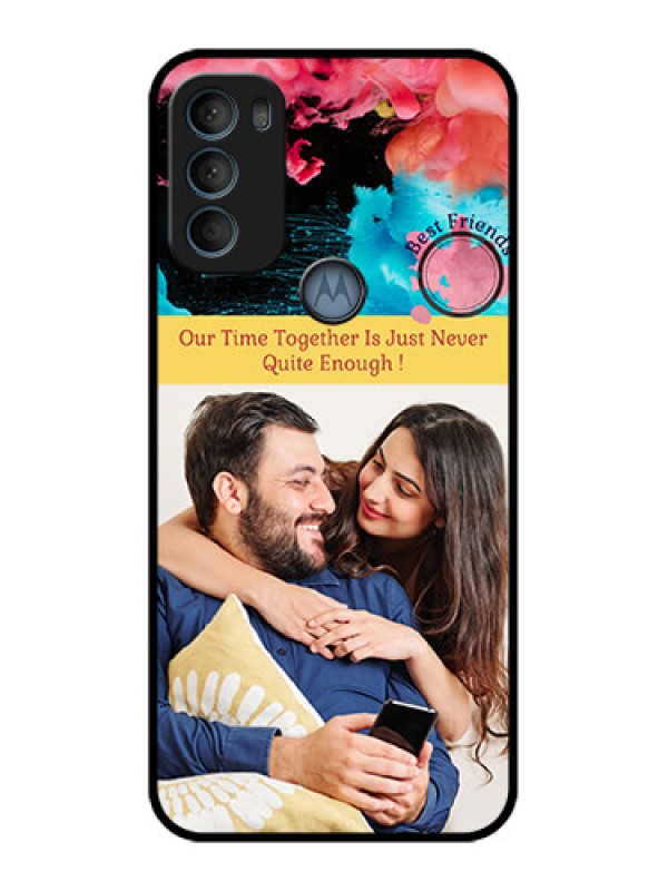 Custom Moto G71 5G Custom Metal Phone CaseQuote With Acrylic Painting Design