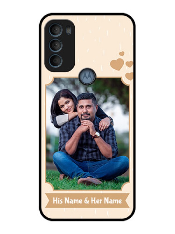 Custom Moto G71 5G Custom Metal Phone CaseWith Confetti Love Design