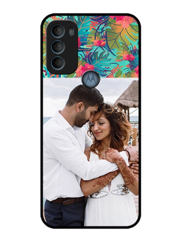 Custom Moto G71 5G Custom Metal Phone CaseWatercolor Floral Design