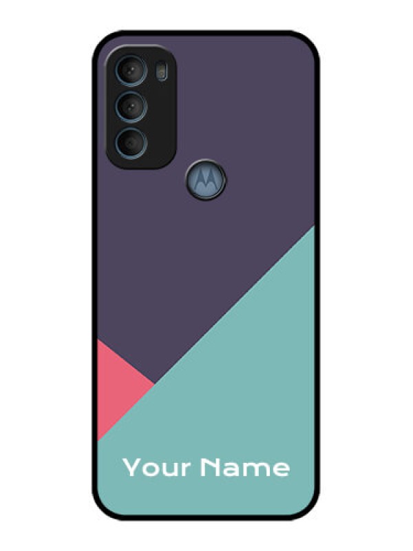 Custom Moto G71 5G Custom Metal Phone CaseTri Color Abstract Design