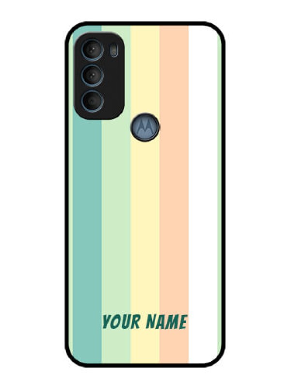 Custom Moto G71 5G Custom Metal Phone CaseMulti - Colour Stripes Design