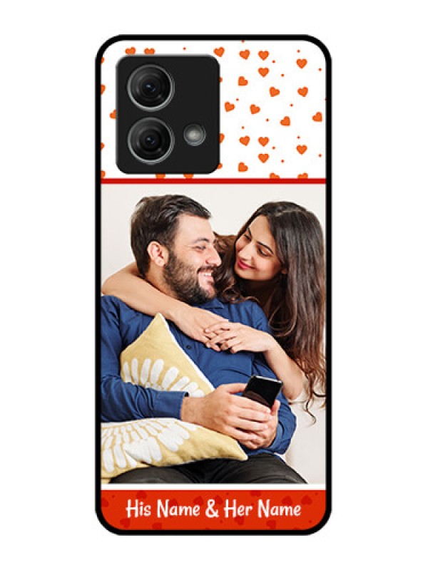 Custom Moto G84 5G Custom Metal Phone CaseOrange Love Symbol Design