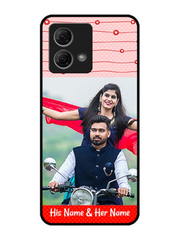 Custom Moto G84 5G Custom Metal Phone CaseRed Pattern Case Design