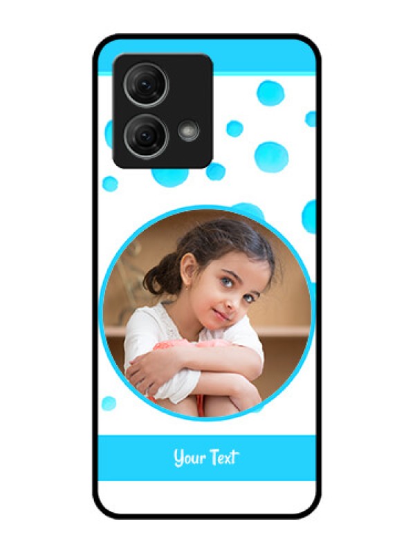 Custom Moto G84 5G Custom Metal Phone CaseBlue Bubbles Pattern Design
