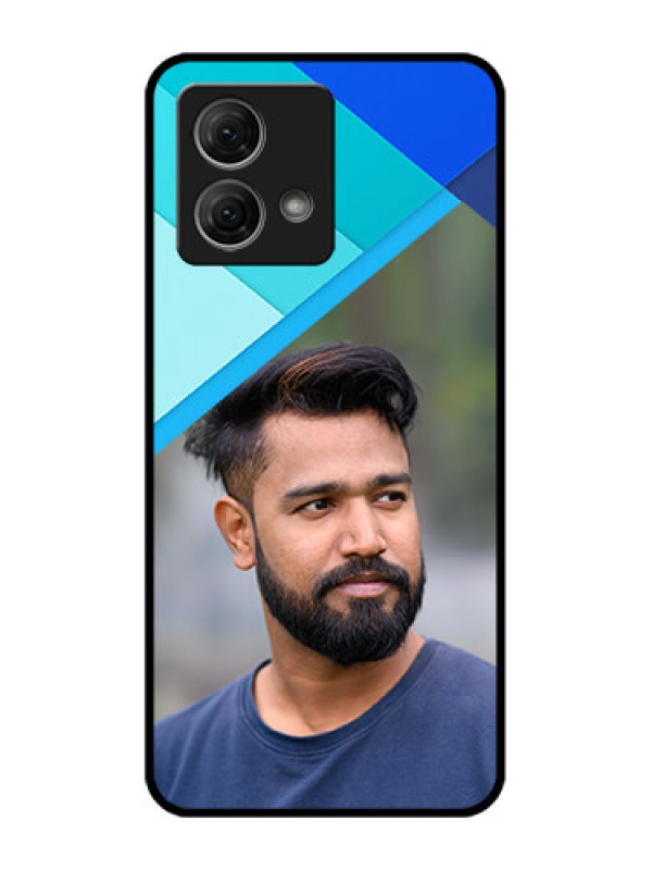 Custom Moto G84 5G Custom Metal Phone CaseBlue Pattern Design