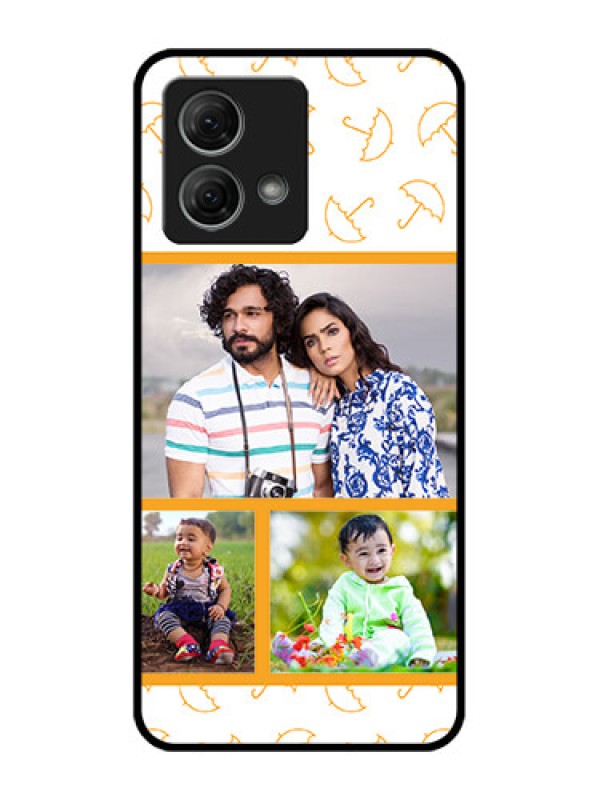 Custom Moto G84 5G Custom Metal Phone CaseYellow Pattern Design