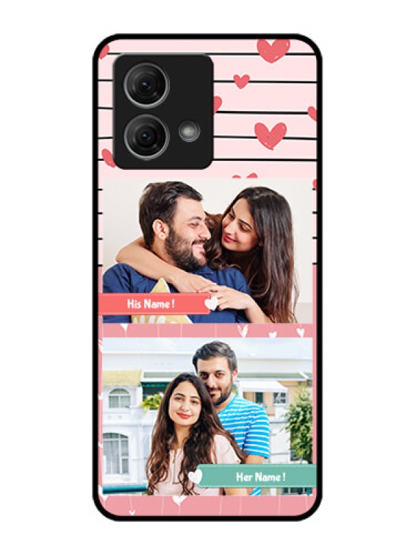 Custom Moto G84 5G Custom Metal Phone CasePhoto With Heart Design
