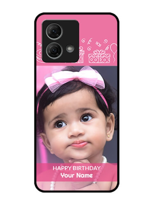 Custom Moto G84 5G Custom Metal Phone CaseWith Birthday Line Art Design
