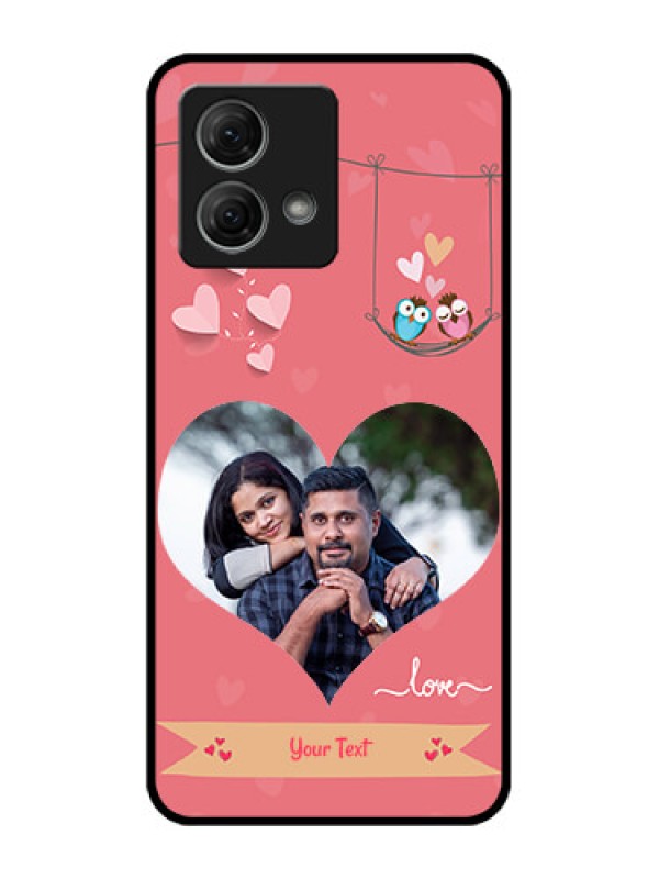 Custom Moto G84 5G Custom Metal Phone CasePeach Color Love Design