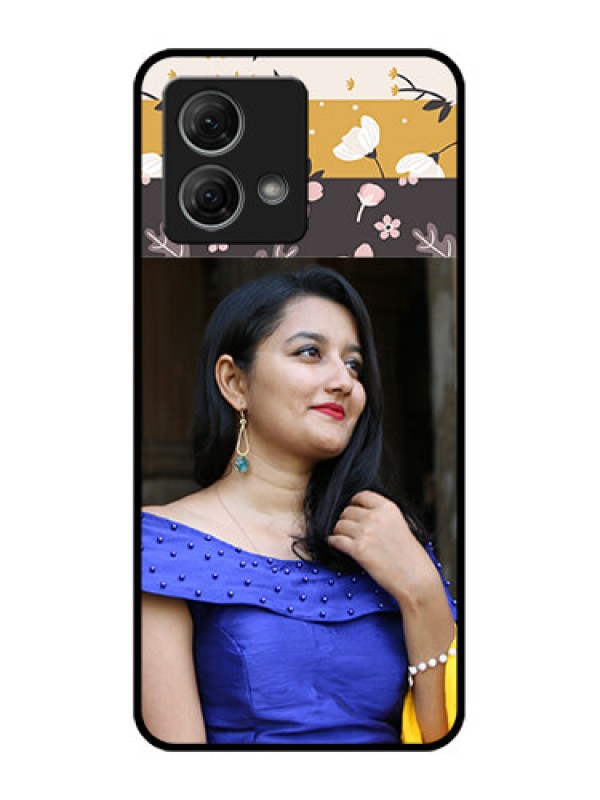Custom Moto G84 5G Custom Metal Phone CaseStylish Floral Design