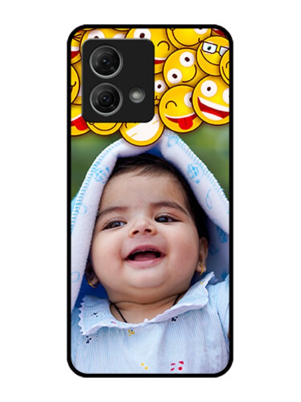 Custom Moto G84 5G Custom Metal Phone CaseWith Smiley Emoji Design