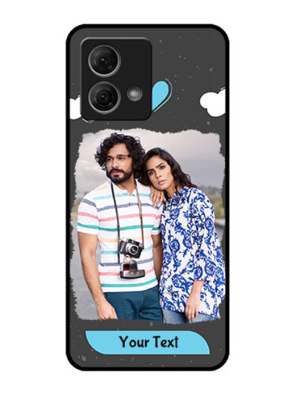 Custom Moto G84 5G Custom Metal Phone CaseSplashes With Love Doodles Design