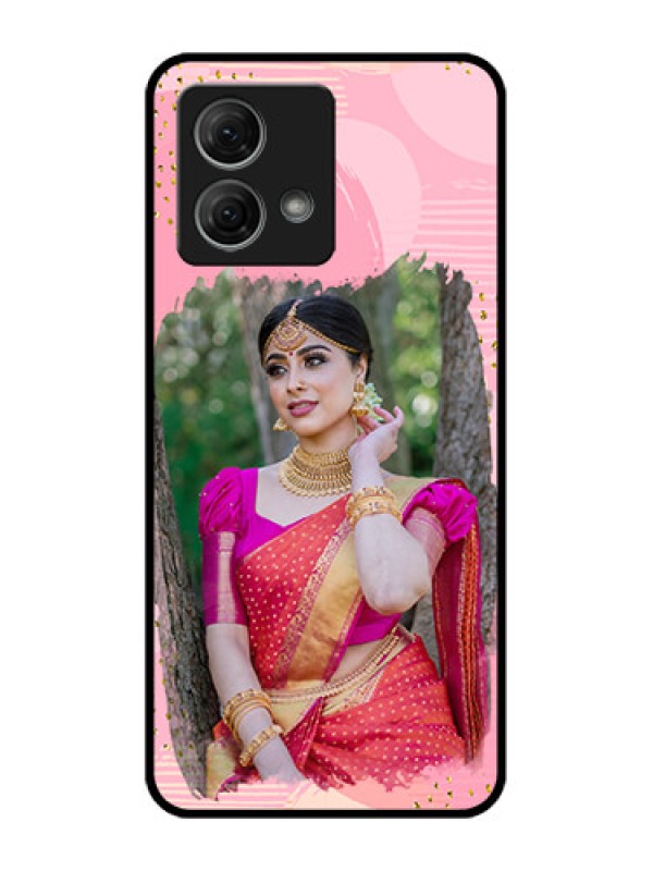 Custom Moto G84 5G Custom Metal Phone CaseGold Glitter Splash Design