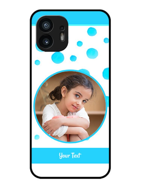 Custom Nothing Phone 2 Custom Metal Phone Case - Blue Bubbles Pattern Design