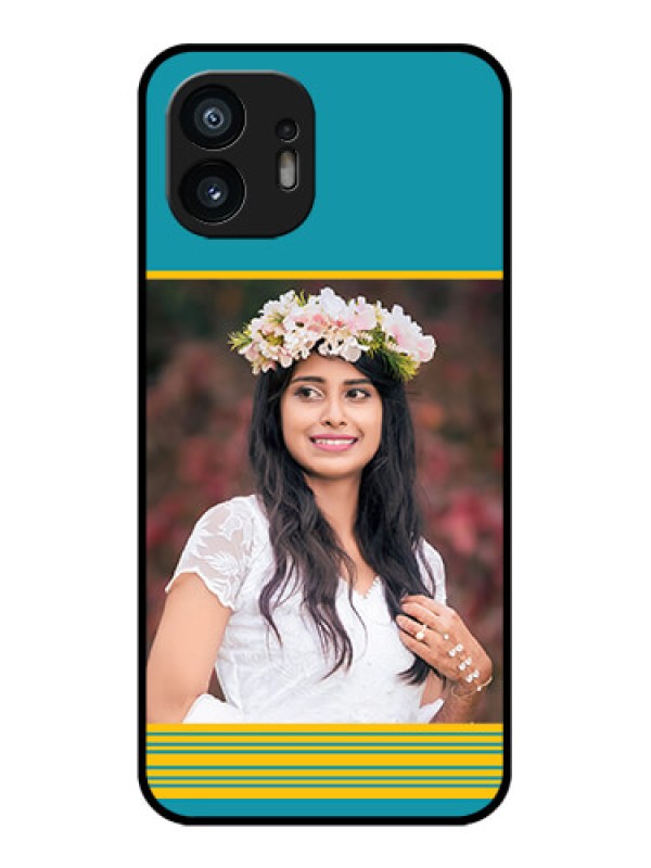 Custom Nothing Phone 2 Custom Metal Phone Case - Yellow and Blue Design