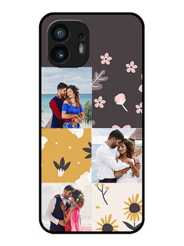 Custom Nothing Phone 2 Custom Metal Phone Case - 3 Images With Floral Design