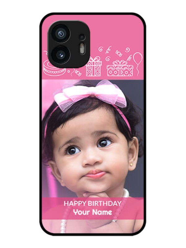 Custom Nothing Phone 2 Custom Metal Phone Case - With Birthday Line Art Design
