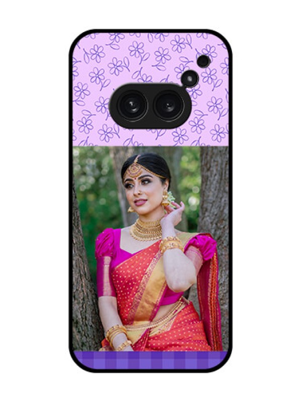 Custom Nothing Phone 2A Plus Custom Metal Phone CasePurple Floral Design