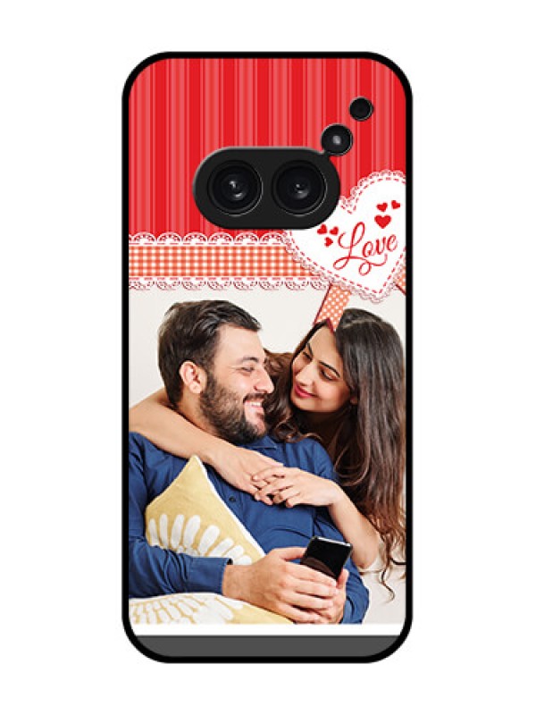 Custom Nothing Phone 2A Plus Custom Metal Phone CaseRed Love Pattern Design