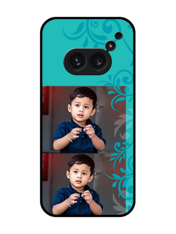 Custom Nothing Phone 2A Plus Custom Metal Phone CaseWith Photo And Green Floral Design