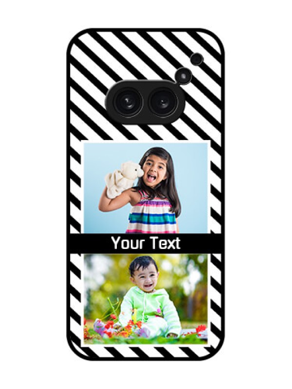 Custom Nothing Phone 2A Plus Custom Metal Phone CaseBlack And White Stripes Design