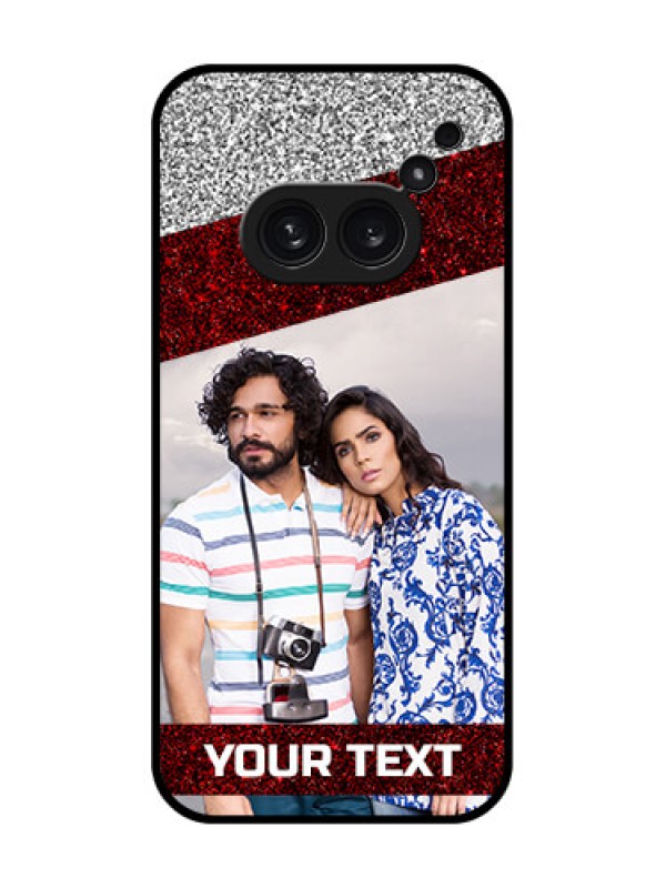 Custom Nothing Phone 2A Plus Custom Metal Phone CaseImage Holder With Glitter Strip Design
