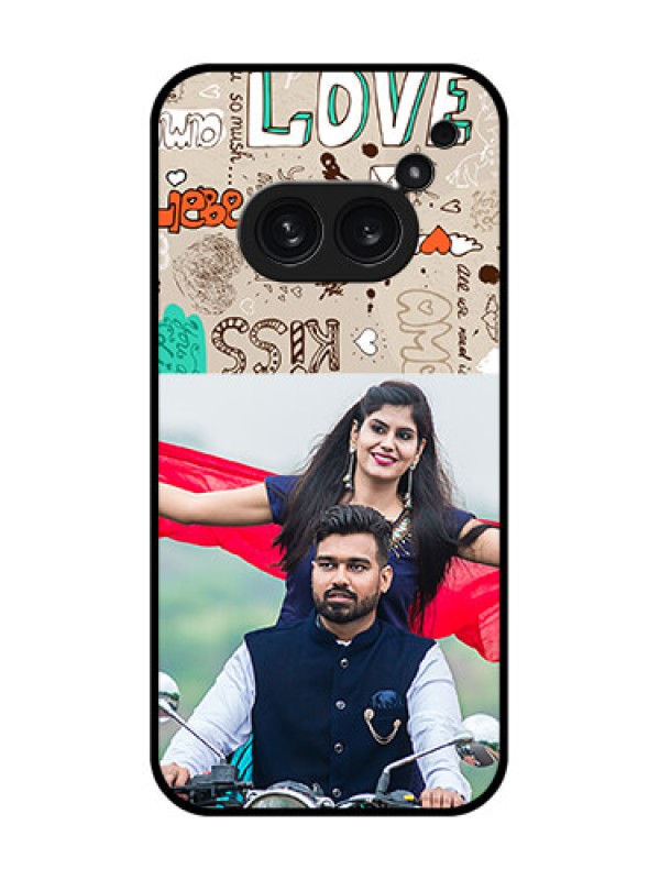 Custom Nothing Phone 2A Plus Custom Metal Phone CaseLove Doodle Pattern