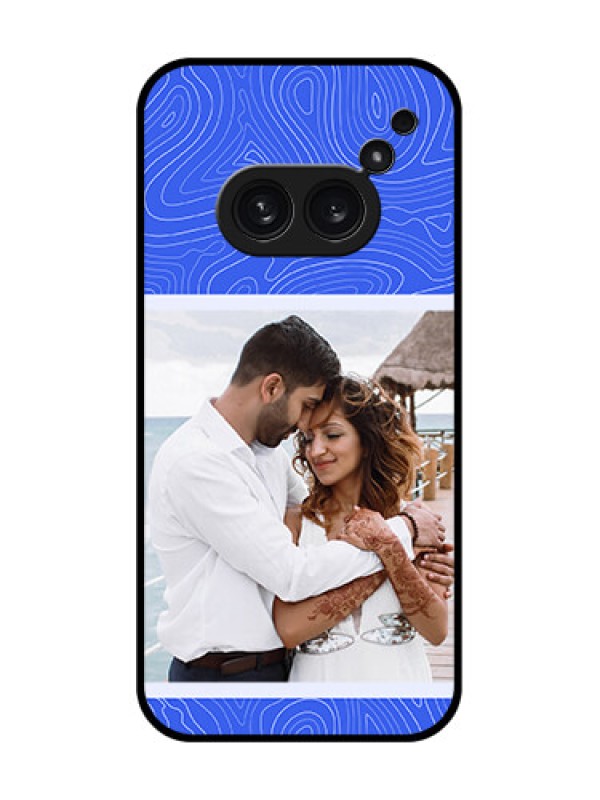 Custom Nothing Phone 2A Plus Custom Metal Phone CaseCurved Line Art With Blue And White Design