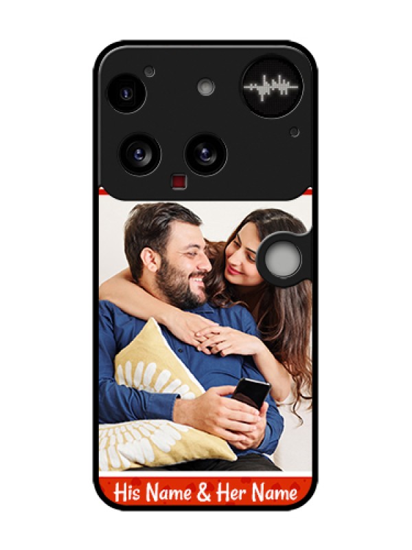 Custom Nothing Phone 3 5G Custom Metal Phone Case - Orange Love Symbol Design