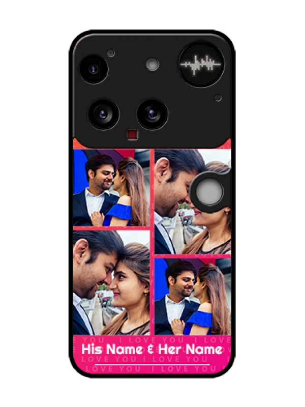 Custom Nothing Phone 3 5G Custom Metal Phone Case - I Love You Pink Design