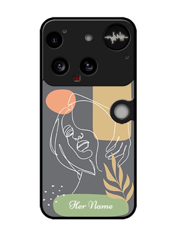 Custom Nothing Phone 3 5G Custom Metal Phone Case - Gazing Woman Line Art Design