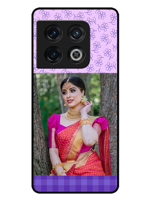 Custom OnePlus 10 Pro 5G Custom Metal Phone CasePurple Floral Design